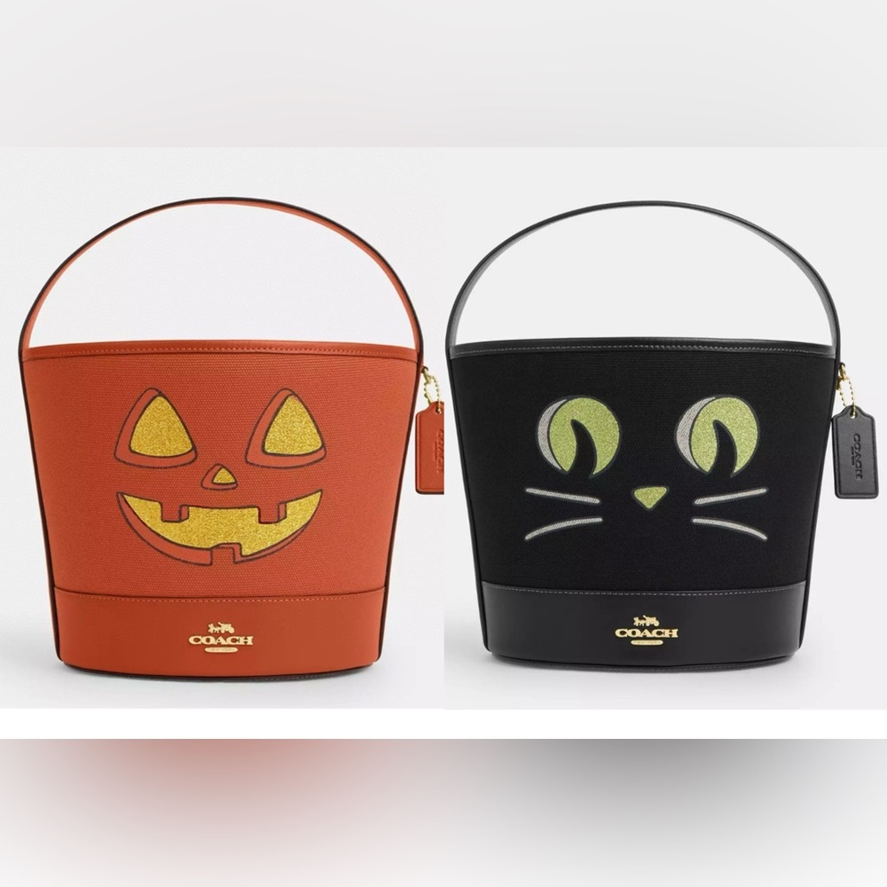 Last one! New Coach - Trick Or Treat Buckets With Halloween Pumpkin and cat - Picture 1 of 14